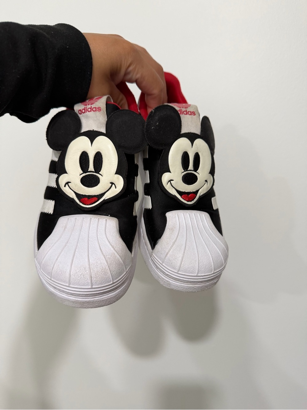 adidas Kids Mickey Mouse Slip-On Sneakers - Black White Red